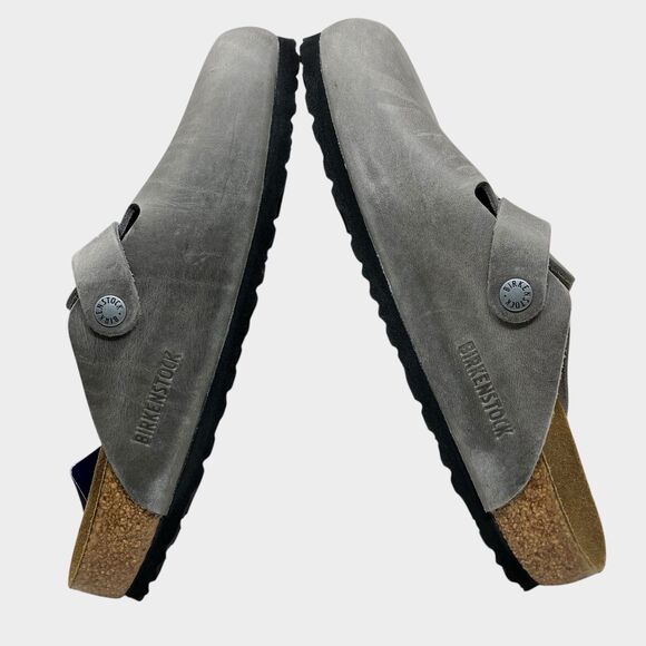 Birkenstock Clogs Mens 7 Iron Oiled Leather Soft Footbed Comfort Made In Germany - Picture 10 of 12